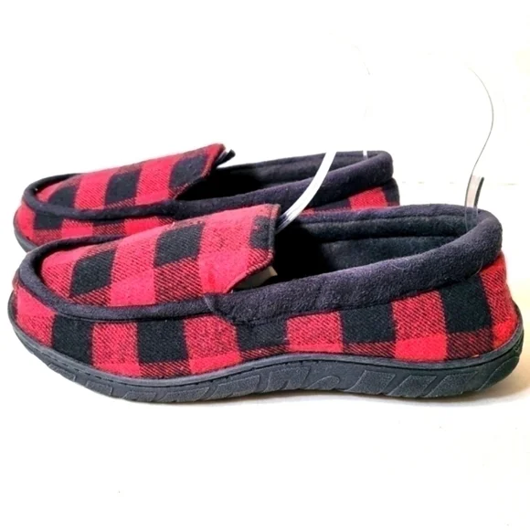 Totes Men’s Plaid Memory Foam Slippers  Size L - Picture 3 of 6